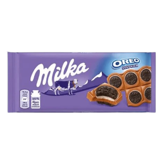 Milka Chocolate Bar - Oreo Sandwich - 92g