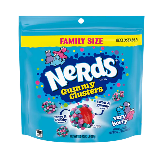 Nerds Gummy Clusters - Rainbow - Family Size - Very Berry (545g)