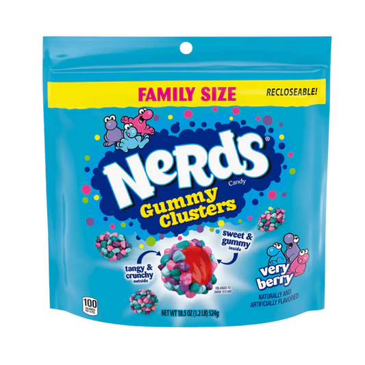 Nerds Gummy Clusters - Rainbow - Family Size - Very Berry (545g)