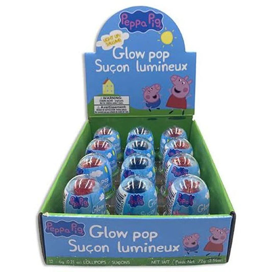 Exclusive Brands Peppa Pig Glow Pop Candy - 12ct