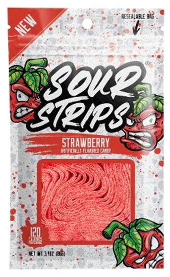 Sour Strips Strawberry Peg Bag