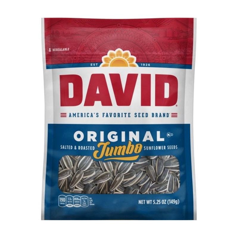 US - David Jumbo Sunflower Seeds - ORIGINAL (Salted & Roasted) 150g