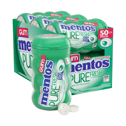 Mentos Pure Fresh Spearmint Gum 50pcs