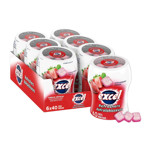 Wrigley's Excel Refreshers Strawberry Gum 40pcs - 6ct