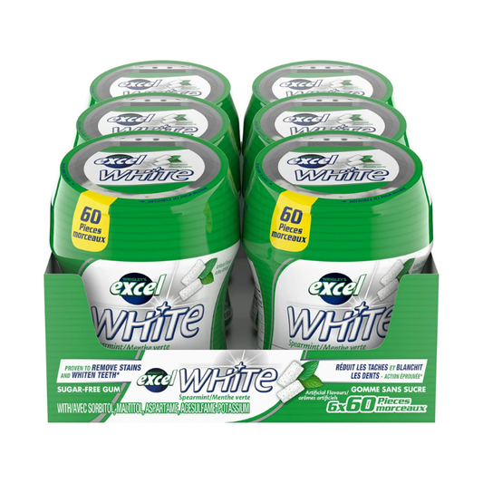 Wrigley's Excel White Spearmint Tubs Gum - 6ct