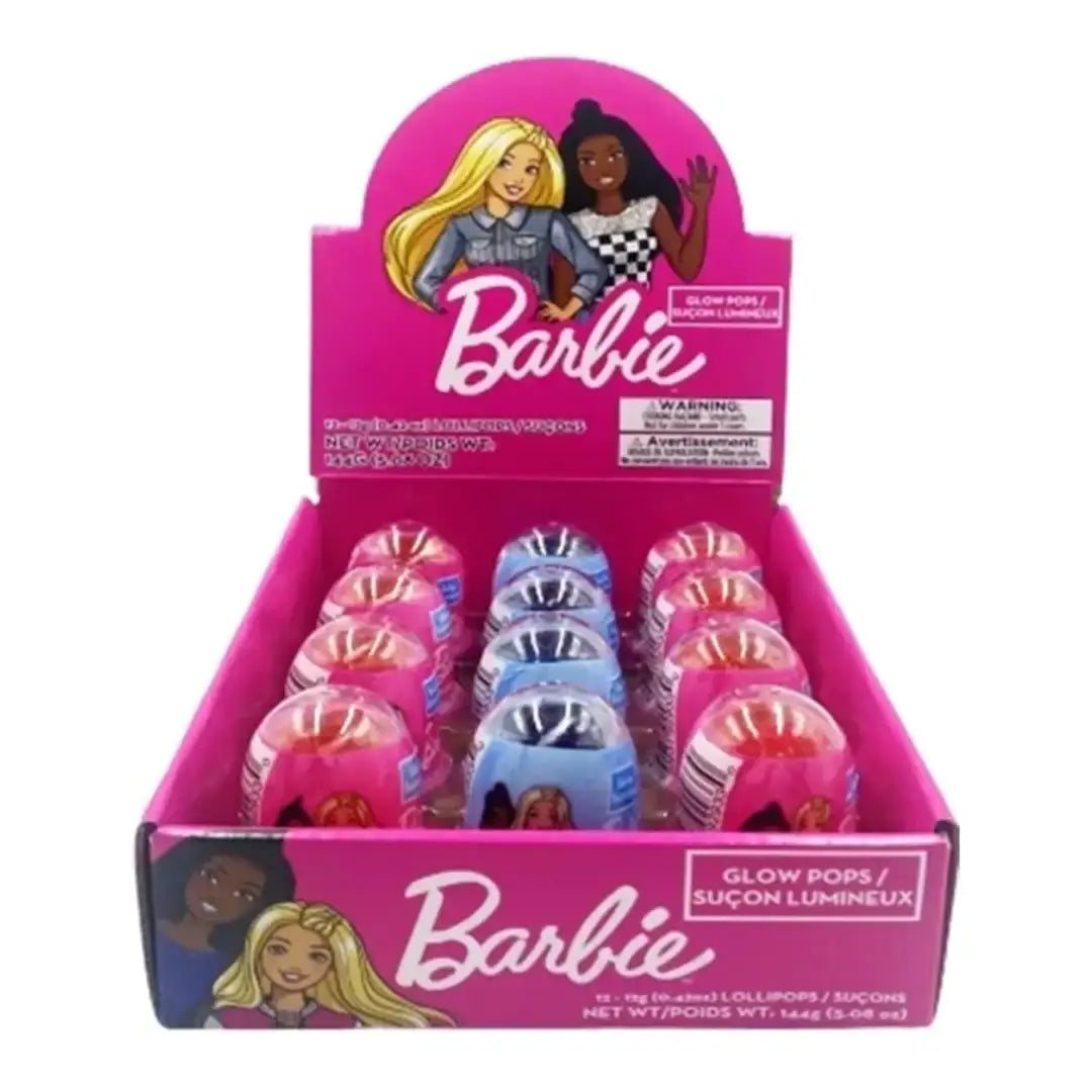 Exclusive Brands Barbie Glow Pop Candy - 12ct