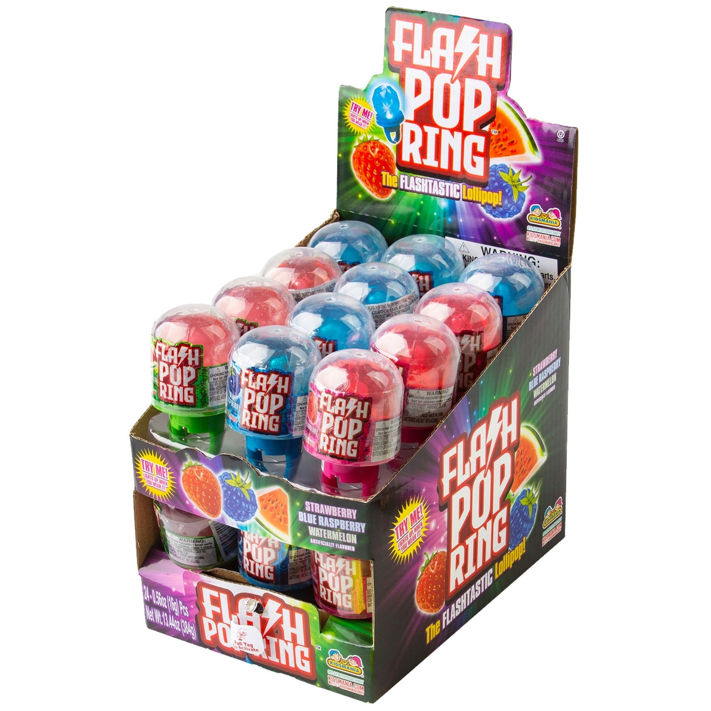 Kidsmania Flash Pop Ring Candy - 24ct