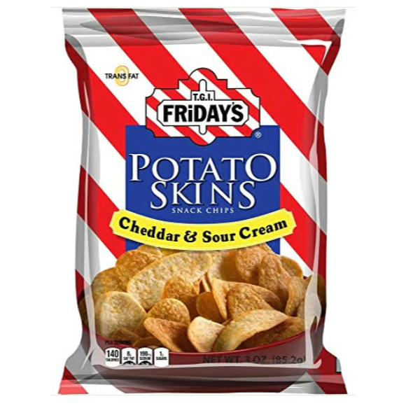 US - Chips - TGI Fridays Cheddar and Sour Cream Potato Skins 85g