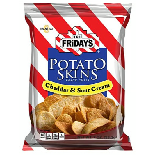 US - Chips - TGI Fridays Cheddar and Sour Cream Potato Skins 85g