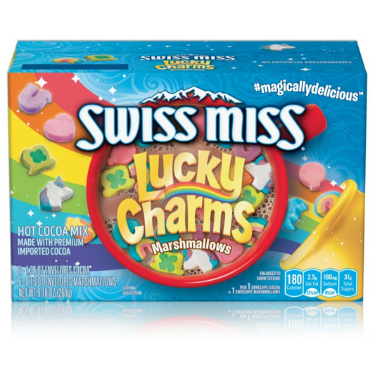 US - CASE - Swiss Miss Hot Cocoa Mix with Lucky Charms Marshmallows 6-PK