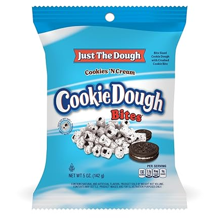 US - Just the Dough Cookie Dough Bites - Cookies ‘N Cream Peg Bag 142g
