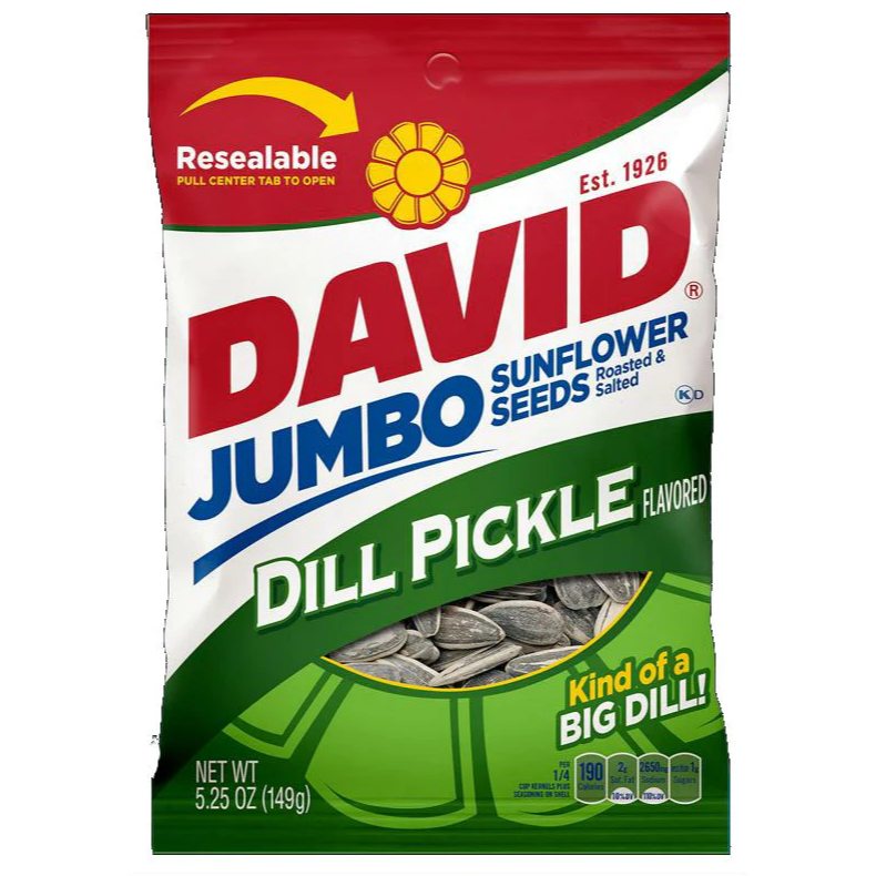 US - DAVID Jumbo Sunflower Seeds - DILL PICKLE 149g
