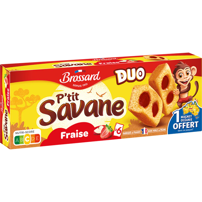 BROSSARD P'tit savane duo fraise x6 150g