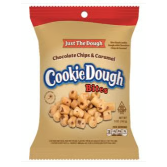 US - Just the Dough Cookie Dough Bites - Chocolate Chip & Caramel Peg Bag 142g