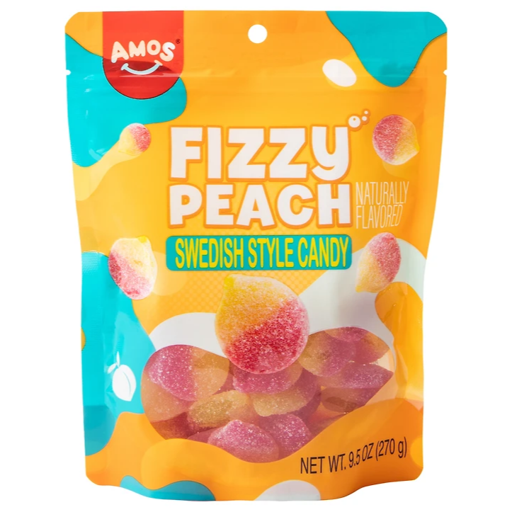 Amos Swedish Sub Bag - Fizzy Peach 269g