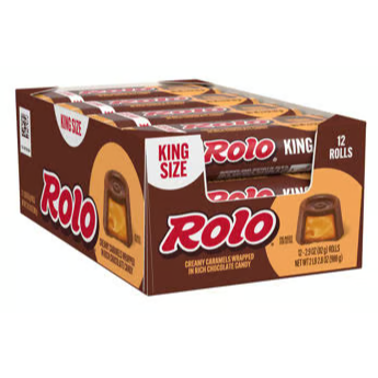 ROLO Creamy Chocolate Caramels Wrapped Candy Rolls - King Size 82g