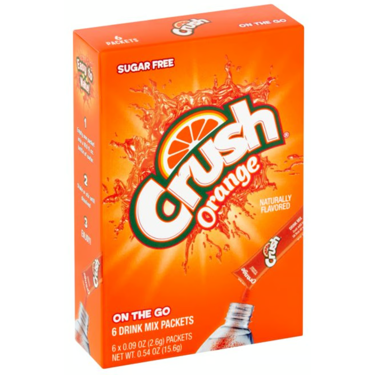 US - Drink Mix - CASE - On the Go - ORANGE Crush Sugar Free 6 pockets