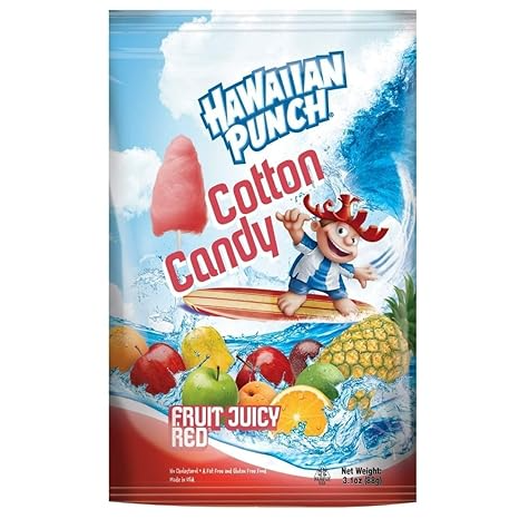 US - Taste Of Nature - Hawaiian Punch Clip Strip Cotton Candy 88g