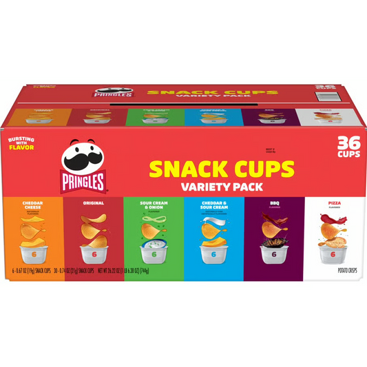 Pringles Snack Cups Variety Box (36 Pack) 744g
