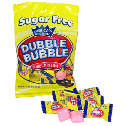 US - Sugar Free - Dubble Bubble Gum Peg Bag 92g