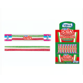 Bulk - Vidal Sour Wrapped Belts - Watermelon (150 pieces)