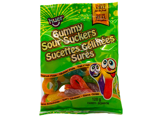 Huer Gummy Sour Suckers 120g