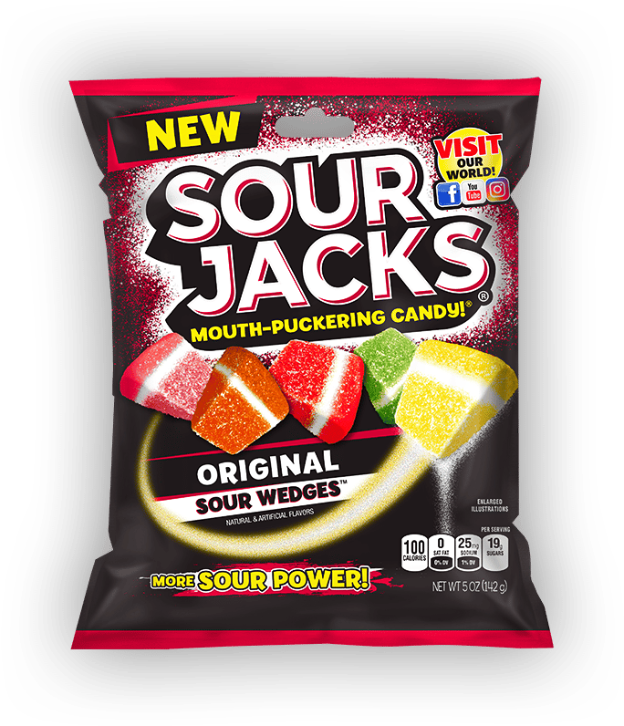 Sour Jacks Per Bag - ORIGINAL Sour Wedges 142g
