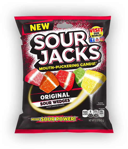 Sour Jacks Per Bag - ORIGINAL Sour Wedges 142g