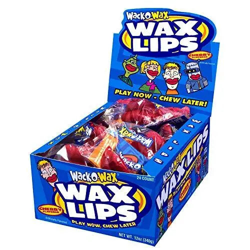 Tootsie Wack-O-Wax Wax Lips Cherry - 24ct