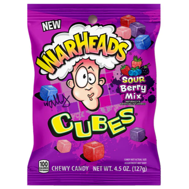 Warheads peg bag Berry Cubes 127g