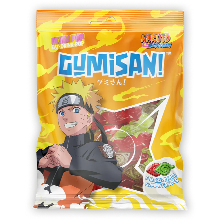 Naruto Gumisan Gummy Candies Cherry and Apple flavor 180g