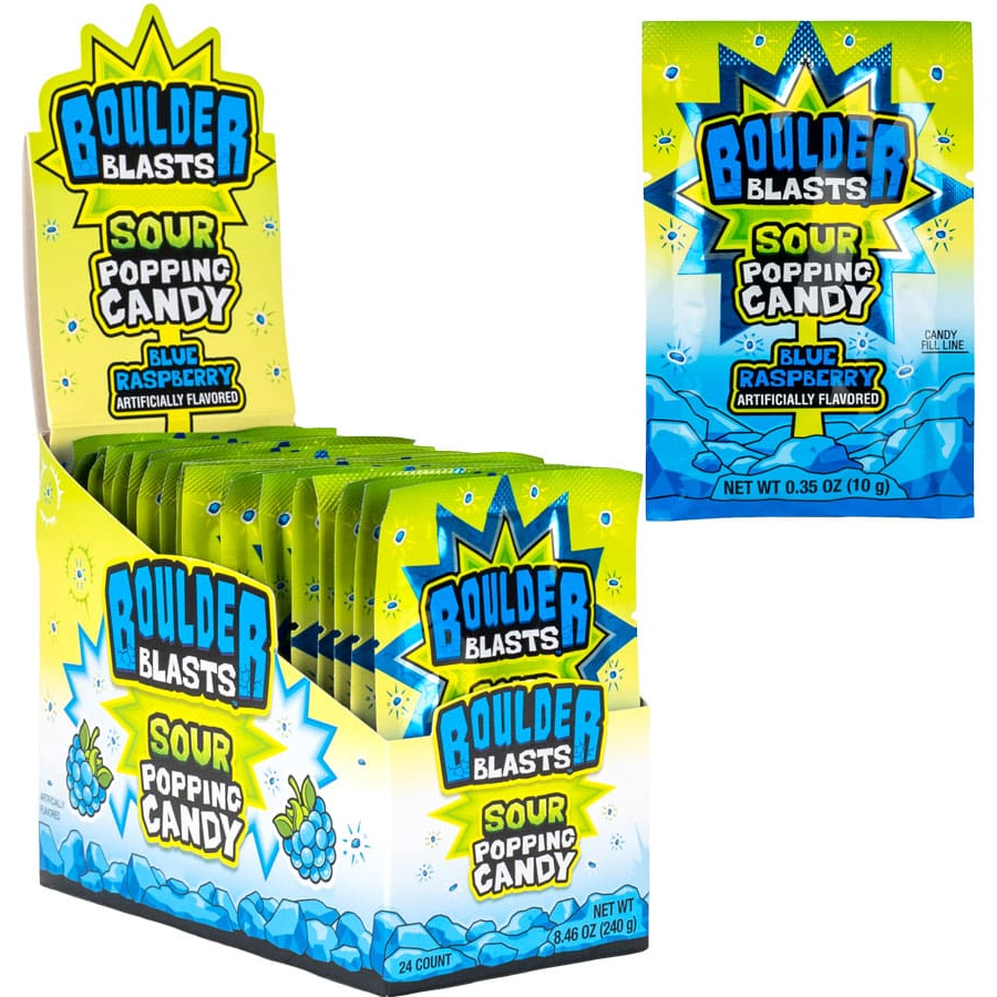 KoKo's Boulder Blast Sour Poppin Candy Blue Rasp 10g