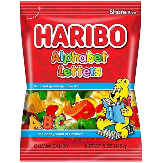Haribo Alphabet Letters Candy Peg Bag 142g