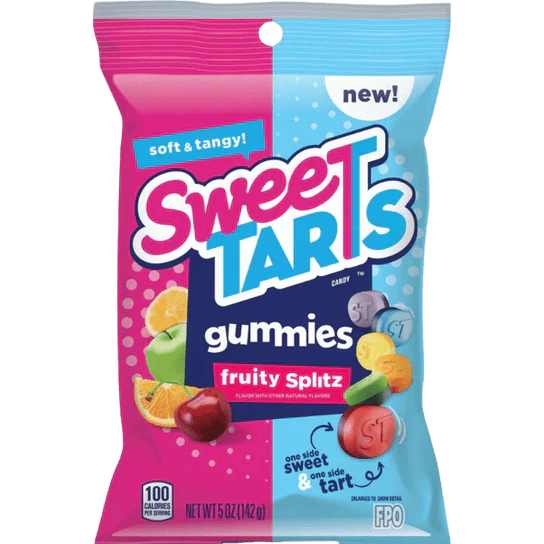 Sweetarts Gummies Fruity Splitz Peg Bag 142g
