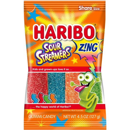 Haribo Zing Sour Streamers Peg Bag 127g