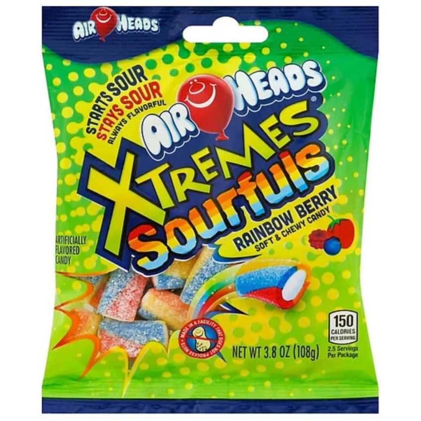 Airheads Xtremes Sourfuls Rainbow Berry Peg Bag 108g