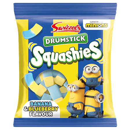 Swizzels Drumstick Squshies Minions Banana & Blueberry 110g