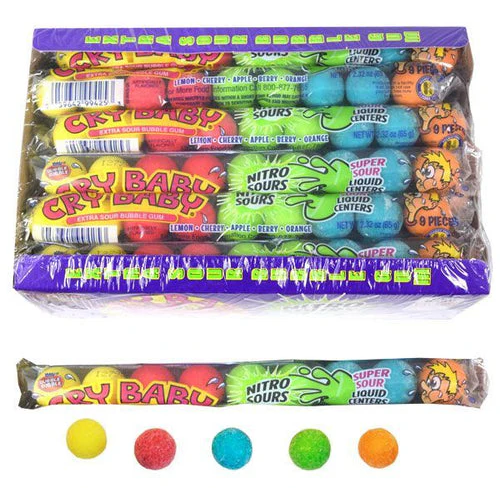 Cry Baby Nitro Sours Gumballs 9 Ball Tube 65g