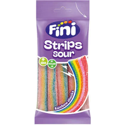 FINI Rainbow Sour Strips 90g