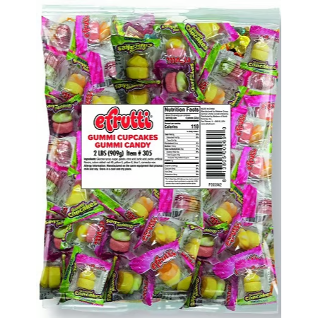 Bulk - efrutti Gummi Cupcakes Individual Wrap - 900g