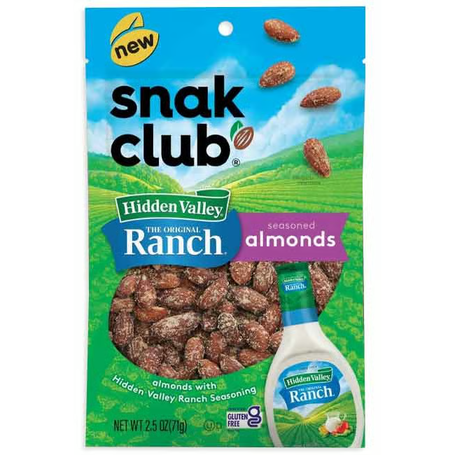 US - Snak Club - Hidden Valley Ranch - Almonds Peg Bag 71g
