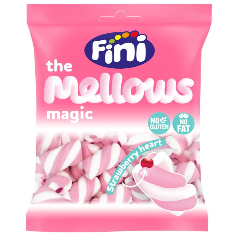 Fini The Mellows Magic Twist Strawberry Marshmallows 80g