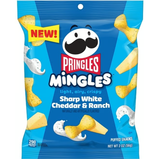 US - Chips - Pringles Mingles - Sharp White Cheddar & Ranch 56g