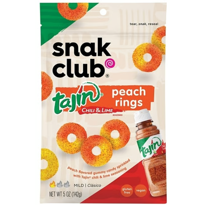 US - Snak Club - Tajin - Peach Rings 5 oz 142g